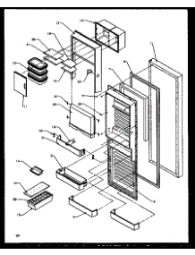 13 - Ref Door parts for Amana Refrigerator SXD25NPE / P1162407W E from AppliancePartsPros.com