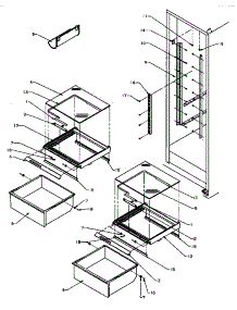 14 - Ref Shelving And Drawers parts for Amana Refrigerator SXD25QA3E / P1181324W E from AppliancePartsPros.com