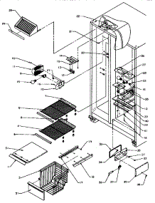 07 - Fz Shelving And Ref Light parts for Amana Refrigerator SXD25QA3L / P1181310W L from AppliancePartsPros.com