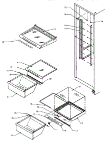 15 - Shelving & Drawers (Ref) parts for Amana Refrigerator SXD25S2E / P1190407W E from AppliancePartsPros.com
