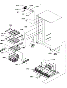 06 - Fz Shelves And Light parts for Amana Refrigerator SXD25S2L / P1190421W L from AppliancePartsPros.com