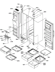 12 - Ref / Fz Shelves, Lights, And Hinges parts for Amana Refrigerator SXD25S2W / P1190421W W from AppliancePartsPros.com