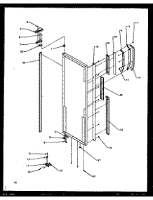 14 - Ref Door Hinge And Trim Parts parts for Amana Refrigerator SXD27NW / P1162408W W from AppliancePartsPros.com