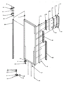 13 - Ref Door Hinge And Trim Parts parts for Amana Refrigerator SXD27Q2L / P1181313W L from AppliancePartsPros.com