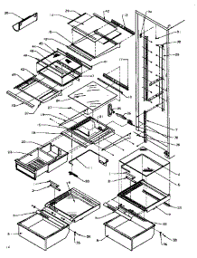 13 - Ref Shelving And Drawers parts for Amana Refrigerator SXDE27QW / P1162208W W from AppliancePartsPros.com