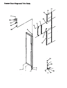 05 - Fz Door Hinge And Trim Parts parts for Amana Refrigerator SXI25SW / P1190204W W from AppliancePartsPros.com