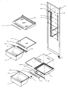 15 - Shelving & Drawers (Ref) parts for Amana Refrigerator SZD22S5L / P1190414W L from AppliancePartsPros.com