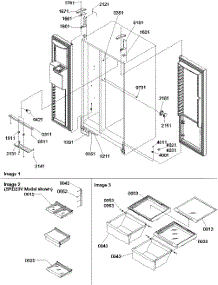 10 - Lights, Hinges And Shelving parts for Amana Refrigerator SZD23VE / P1315309W E from AppliancePartsPros.com