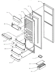 14 - Ref Door parts for Amana Refrigerator SZD25S5E / P1190415W E from AppliancePartsPros.com