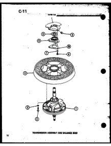15 - Transmission Assy And Balance Ring parts for Amana Washer TAA300 / P7575112W from AppliancePartsPros.com