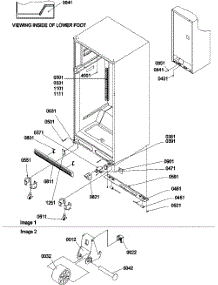 07 - Ladders, Lower Cabinet And Rollers parts for Amana Refrigerator TC18VL / P1315704W L from AppliancePartsPros.com