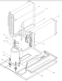 02 - Compressor, Tubing And Basepan parts for Amana Air Conditioner TE09095W2B from AppliancePartsPros.com