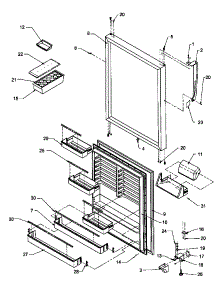 11 - Ref Door Assy parts for Amana Refrigerator TH21S3L / P1195601W L from AppliancePartsPros.com