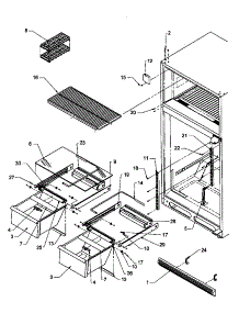 03 - Cabinet Shelving parts for Amana Refrigerator TH21S3L / P1195608W L from AppliancePartsPros.com