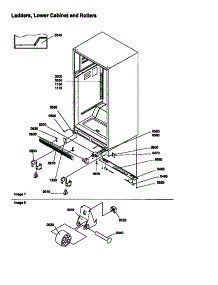 07 - Ladders, Lower Cabinet And Rollers parts for Amana Refrigerator TH25TL / P1303001W L from AppliancePartsPros.com