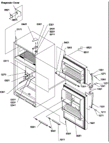 04 - Door, Hinges And Accessories parts for Amana Refrigerator TLC16VW / P1311801W W from AppliancePartsPros.com