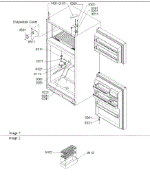 03 - Door, Hinges & Accessories parts for Amana Refrigerator TM18V2W / P1318006W W from AppliancePartsPros.com
