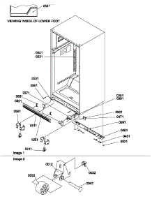 08 - Ladders, Lower Cabinet And Rollers parts for Amana Refrigerator TMI17TBW / P1306001W W from AppliancePartsPros.com