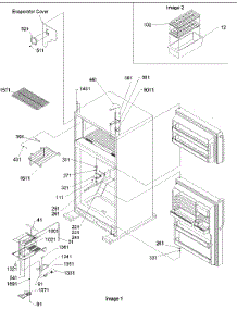 04 - Door Hinges, Fz Duct, Mk Cont Assy parts for Amana Refrigerator TN21V2C / P1315907W C from AppliancePartsPros.com