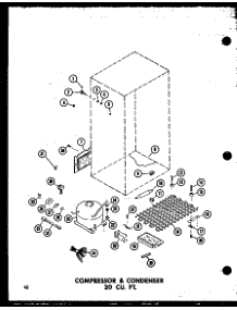 02 - Compressor & Condenser 20 Cu. Ft. parts for Amana Refrigerator TR20B-C / P7350008W C from AppliancePartsPros.com