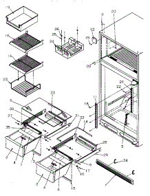 03 - Cabinet Shelving parts for Amana Refrigerator TR21S4L / P1196102W L from AppliancePartsPros.com