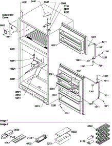 03 - Door, Hinges And Accessories parts for Amana Refrigerator TRI18TW / P1303201W W from AppliancePartsPros.com