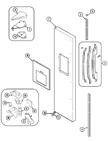 03 - Freezer Outer Door parts for Admiral Refrigerator TRIS225FAW from AppliancePartsPros.com