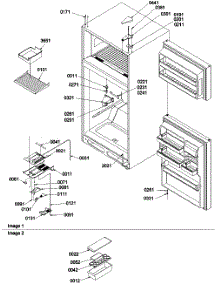 03 - Door, Hinges And Accessories parts for Amana Refrigerator TSI25VL / P1308102W L from AppliancePartsPros.com