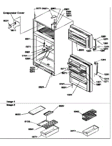 03 - Door, Hinges And Accessories parts for Amana Refrigerator TX21VW / P1301804W W from AppliancePartsPros.com