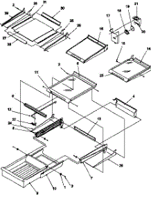 04 - Cabinet Shelving parts for Amana Refrigerator TX22S3L / P1196003W L from AppliancePartsPros.com