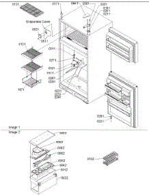 05 - Hinges, Freezer Shelves & Accessories parts for Amana Refrigerator TX22V2E / P1306503W E from AppliancePartsPros.com
