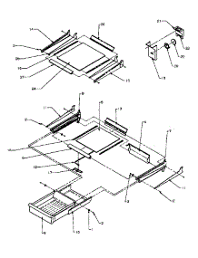 04 - Cabinet Shelving parts for Amana Refrigerator TXI25R4E / P1185301W E from AppliancePartsPros.com