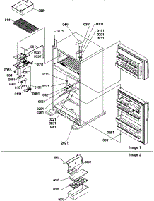 03 - Door Hinges / Fz Shelf & Accessories parts for Amana Refrigerator TZI22V2E / P1319101W E from AppliancePartsPros.com