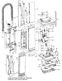 03 - Motor, Handle, Hose, Mainbody parts for Hoover Vacuum U4267930 from AppliancePartsPros.com