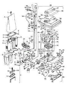 03 - Handle, Mainbody, Dirtcup, Outerbag parts for Hoover Vacuum U4383--- from AppliancePartsPros.com