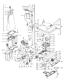 03 - Handle, Mainbody, Dirtcup, Outerbag parts for Hoover Vacuum U4523--- from AppliancePartsPros.com