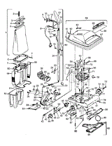 03 - Handle, Mainbody, Dirtcup, Outerbag parts for Hoover Vacuum U4525--- from AppliancePartsPros.com