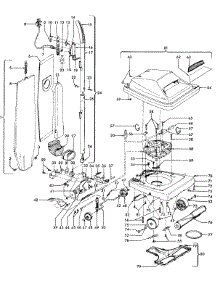 03 - Handle, Mainbody, Outerbag, Hood parts for Hoover Vacuum U4595--- from AppliancePartsPros.com