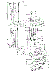03 - Handle, Mainbody, Outerbag, Hood parts for Hoover Vacuum U4609--- from AppliancePartsPros.com
