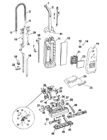 02 - Motor, Handle, Mainbody, Hood parts for Hoover Vacuum U5104900 from AppliancePartsPros.com