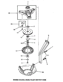02 - Brg Hsg / Brake / Pulley & Pivot Dome parts for Amana Washer Dryer Combo UE8031 from AppliancePartsPros.com