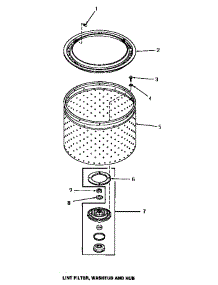 11 - Lint Filter, Washtub & Hub parts for Amana Washer Dryer Combo UE8031 from AppliancePartsPros.com