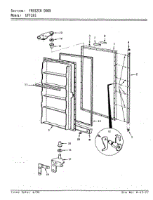 02 - Freezer Door parts for Admiral Freezer UFF181 / V5ZU30 from AppliancePartsPros.com