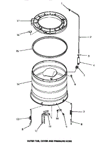 17 - Outer Tub, Cover & Pressure Hose parts for Amana Washer Dryer Combo UG8091 from AppliancePartsPros.com