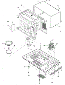 03 - Oven Cavity & Basepan parts for Amana Microwave UMLD10E / P1323511M from AppliancePartsPros.com