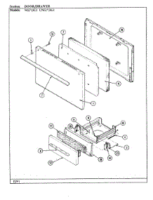 03 - Door / Drawer parts for Norge Range UNGW3G1 from AppliancePartsPros.com