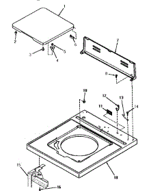 02 - Cab Top / Loading Door & Ctrl Hood Pan parts for Amana Washer VA2013 from AppliancePartsPros.com