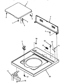 02 - Cab Top / Loading Door & Ctrl Hood Pan parts for Amana Washer VA4013 from AppliancePartsPros.com