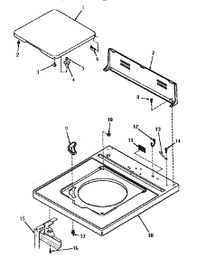 02 - Cab Top / Loading Door & Ctrl Hood Pan parts for Amana Washer VA6013 from AppliancePartsPros.com