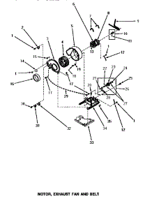 08 - Motor, Exhaust Fan & Belt parts for Amana Dryer VE3013 from AppliancePartsPros.com